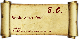 Benkovits Ond névjegykártya